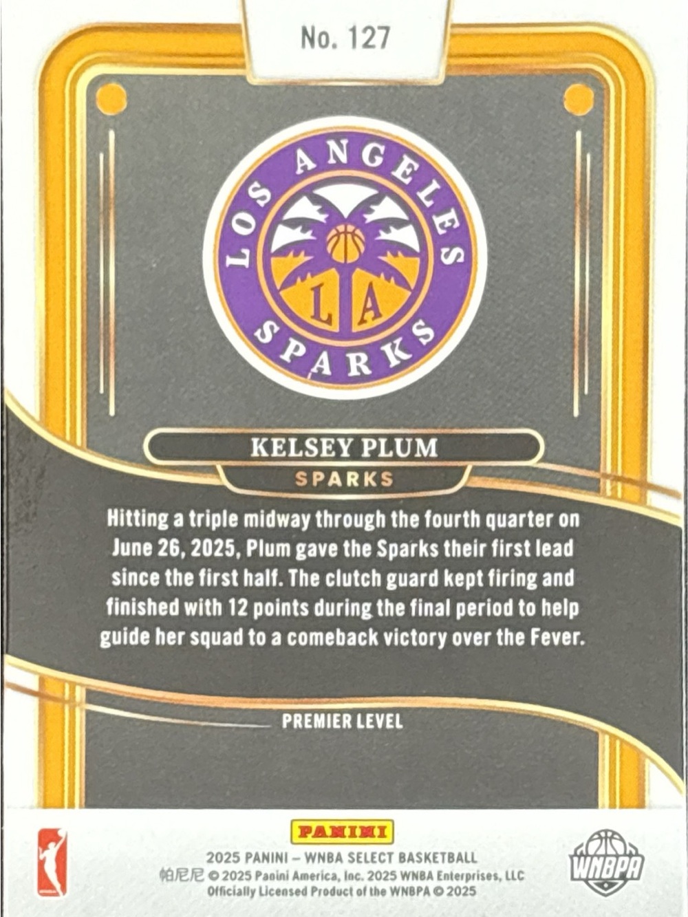 Panini Select Kelsey Plum Basketball Card - Picture 2 of 2